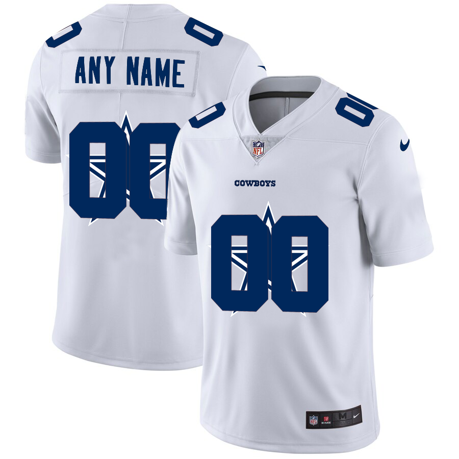 Wholesale Dallas Cowboys Custom White Men Nike Team Logo Dual Overlap Limited NFL Jersey->customized nfl jersey->Custom Jersey